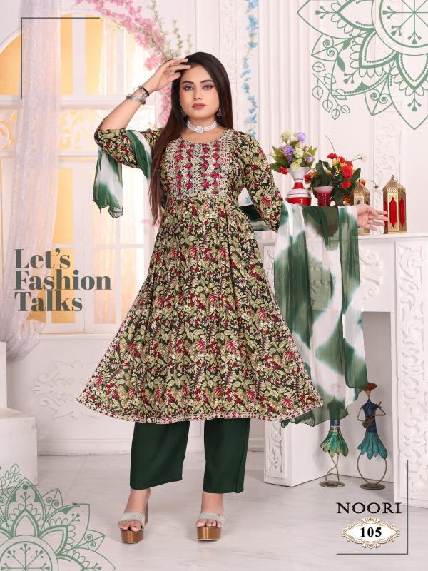 Ft Noori Vol 1 Rayon Printed Kurti Bottom With Dupatta